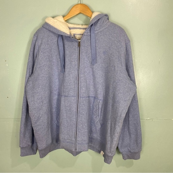 Fat Face Ava Borg Hoodie Zip Up Baby Blue Sz‎ XL - Picture 1 of 4